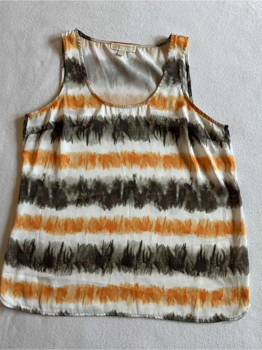 Michael Kors Women’s Sleeveless Tie Dye Tank Top Size L Chiffon Multi Boho Flowy